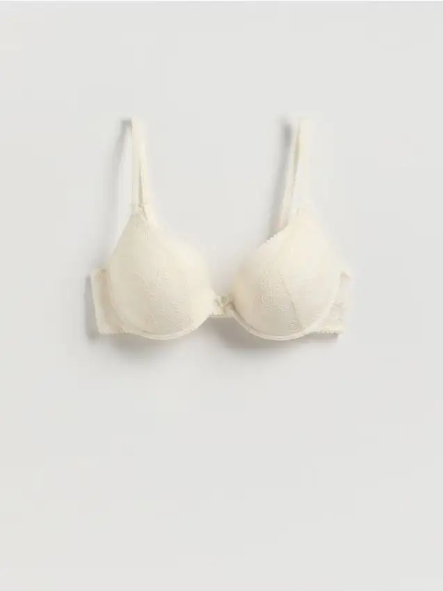Reggiseno in pizzo push up - panna