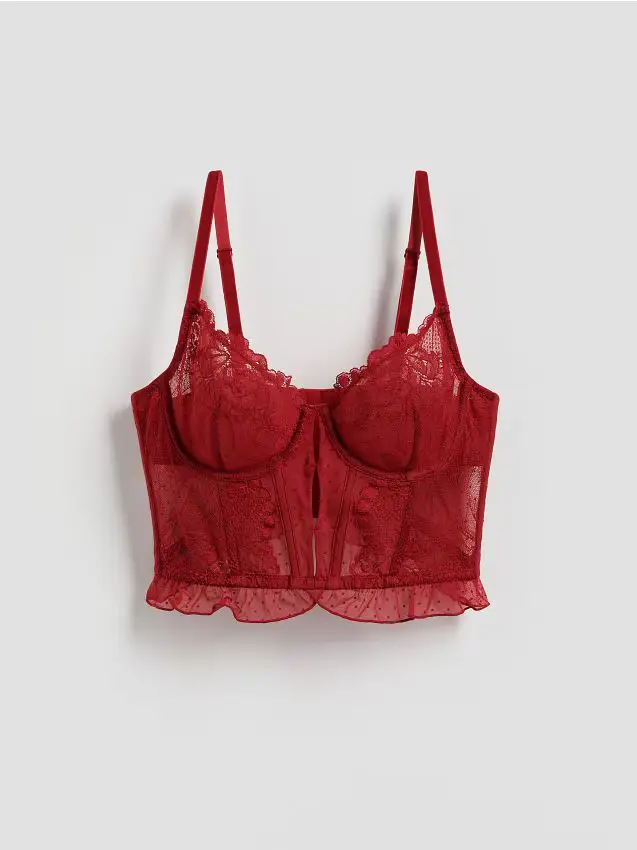 Reggiseno in pizzo - rosso
