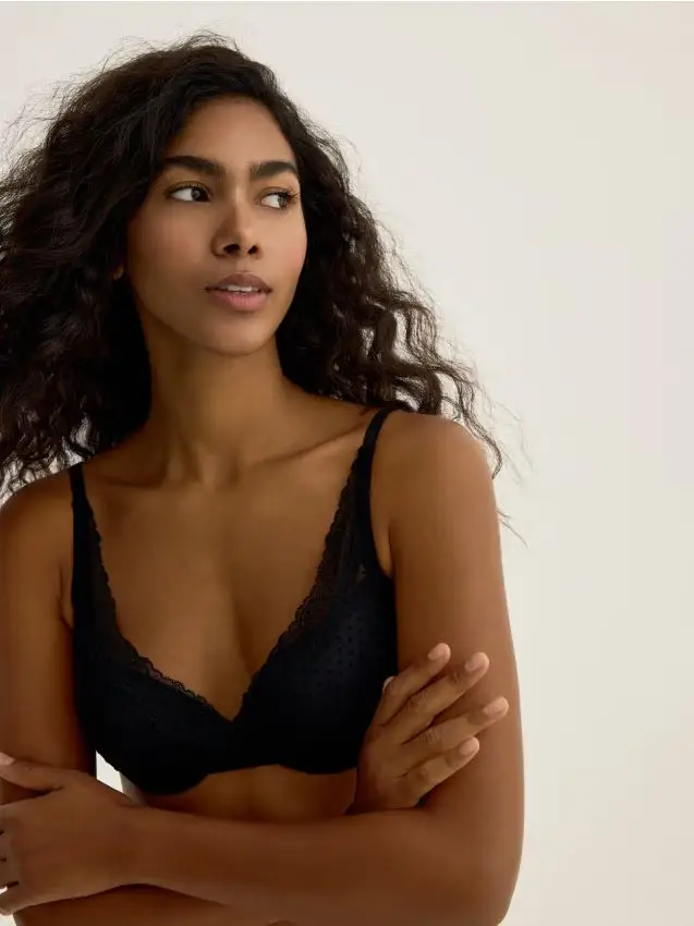 Reggiseno push-up in tulle - nero