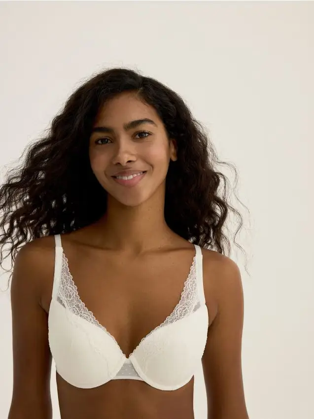 Reggiseno push-up in tulle - panna