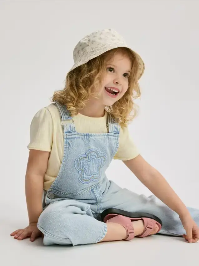 Salopette skater in denim - blu