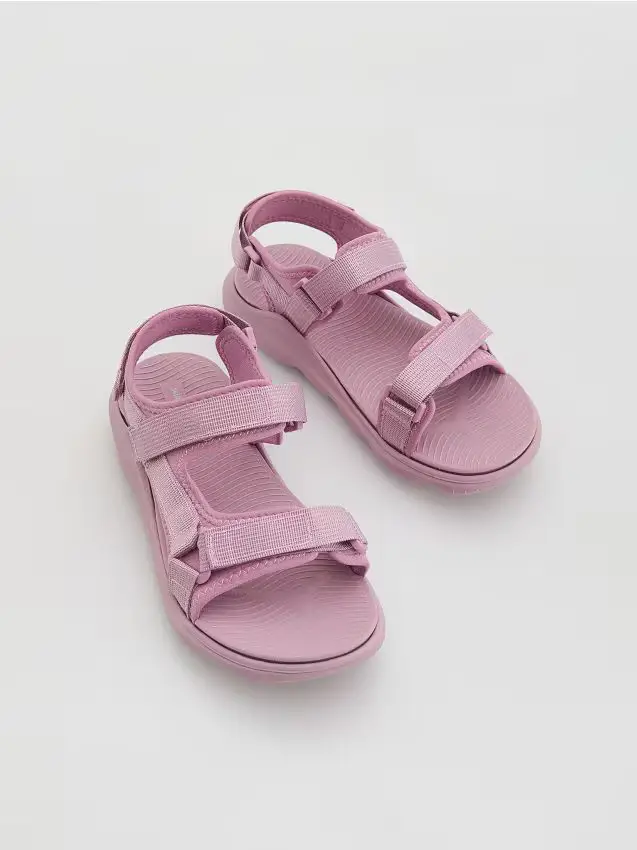 Sandali con chiusura in velcro - rosa cipria