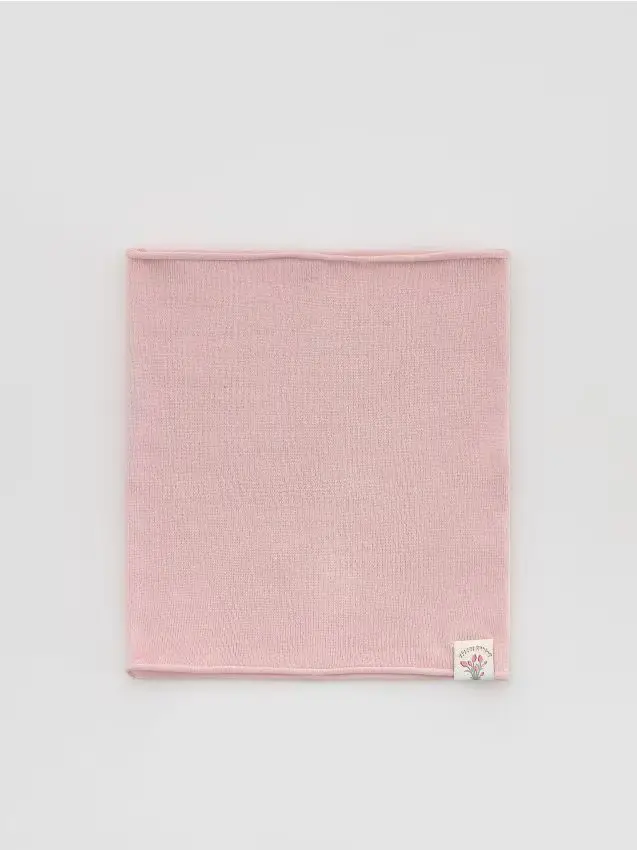 Scaldacollo con toppa - rosa pastello