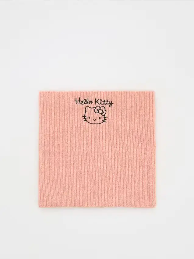 Scaldacollo Hello Kitty ricamato - pesca