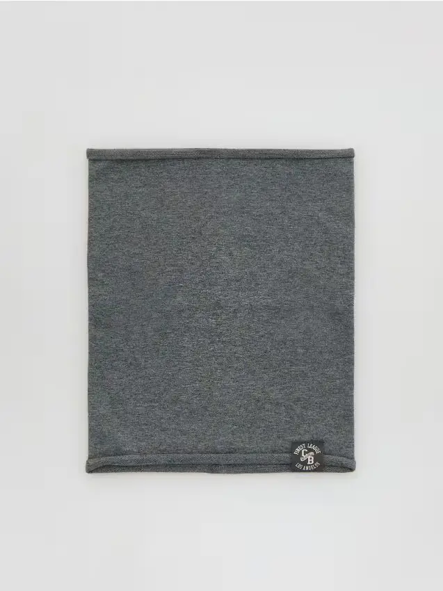 Scaldacollo in cotone con toppa - grigio scuro