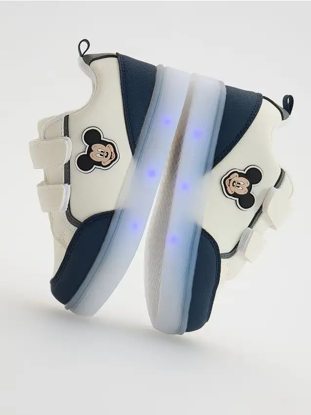 Scarpe con suola luminosa Mickey Mouse - panna