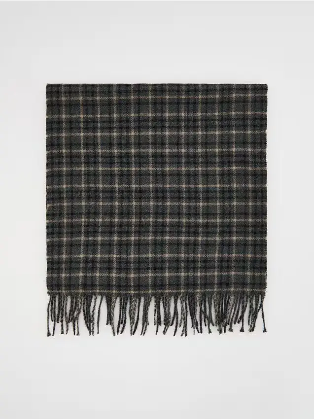 Sciarpa a quadri in viscosa - grigio scuro