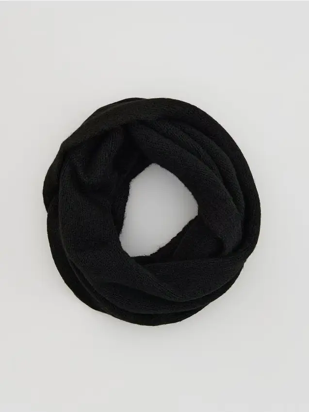 Sciarpa ad anello in maglia - nero