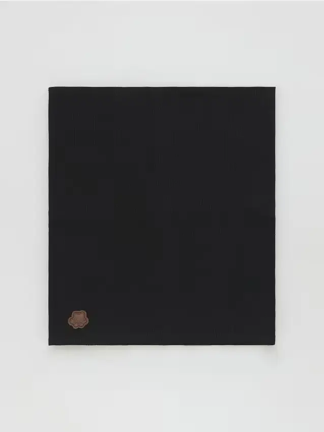 Sciarpa ad anello in misto cotone - nero