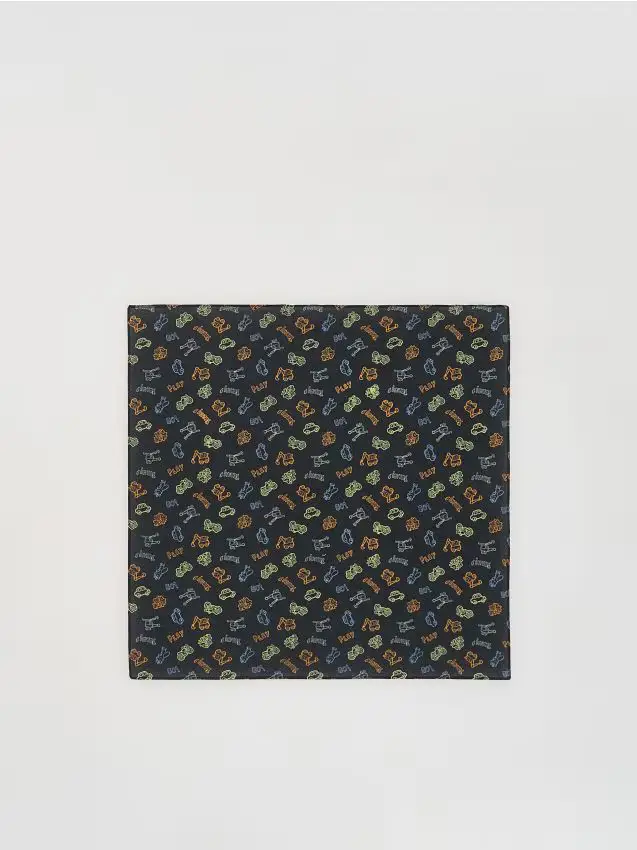 Sciarpa ad anello in misto cotone - nero