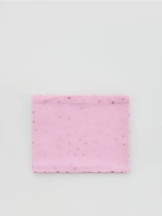 Sciarpa ad anello in misto cotone stampato - rosa