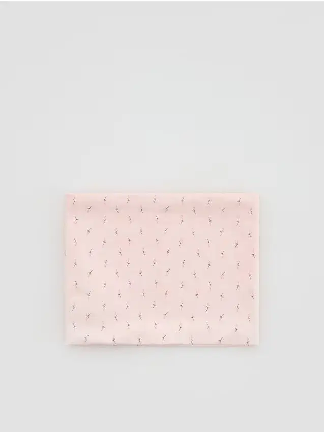 Sciarpa ad anello in misto cotone stampato - rosa pastello