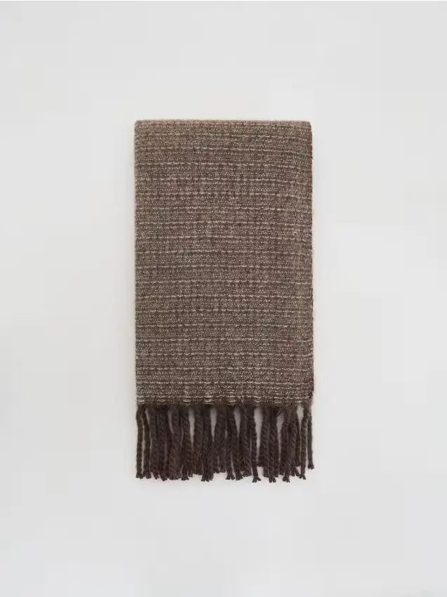 Sciarpa con frange - marrone