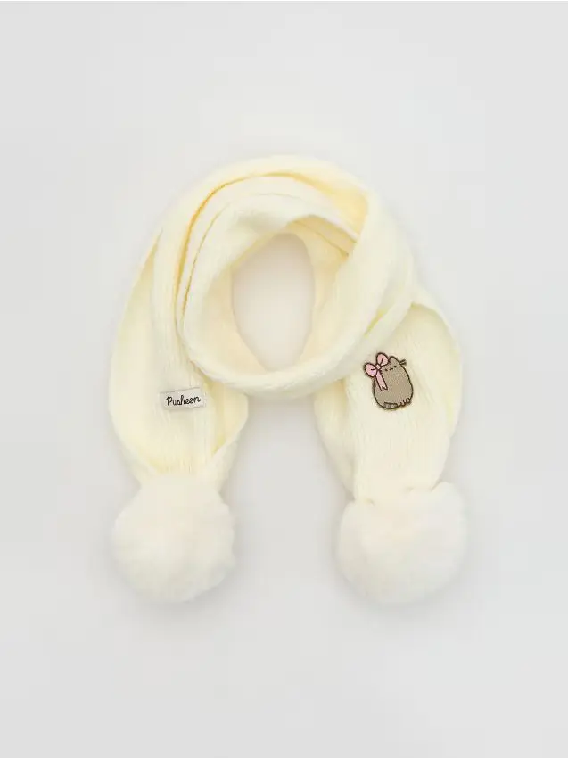 Sciarpa in maglia Pusheen - panna