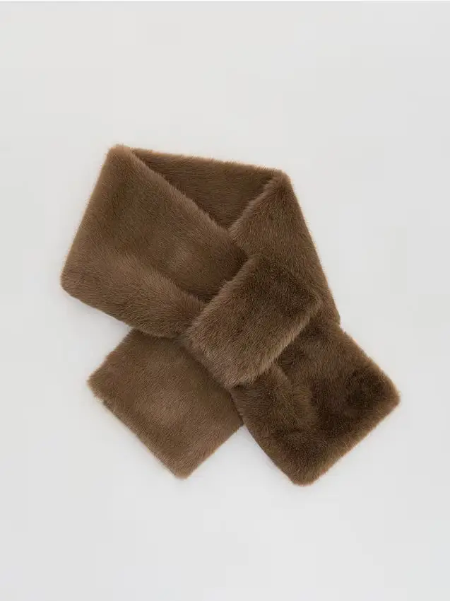 Sciarpa in pelliccia sintetica - marrone