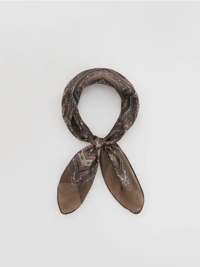 Sciarpa in seta - marrone scuro