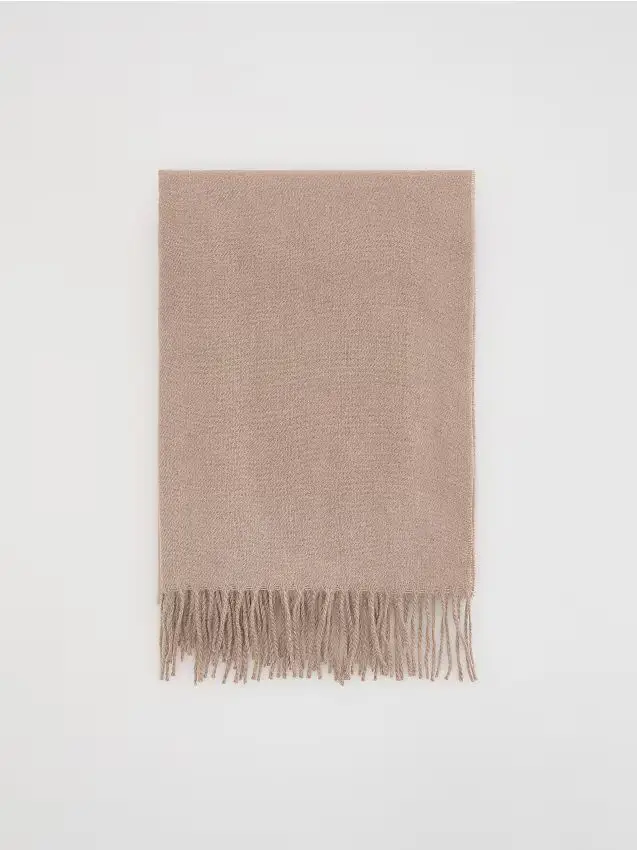 Sciarpa semplice con frange - grano