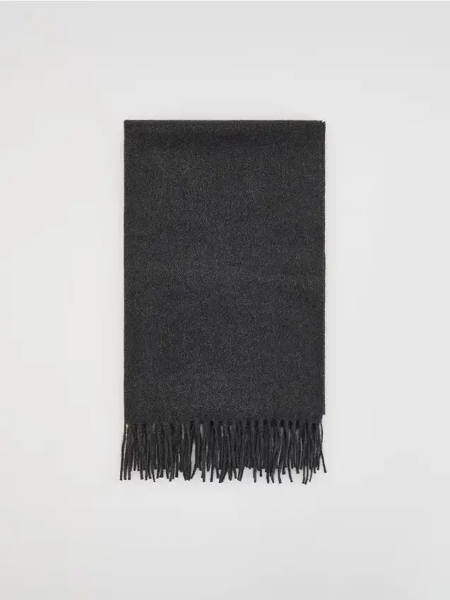 Sciarpa semplice con frange - grigio scuro