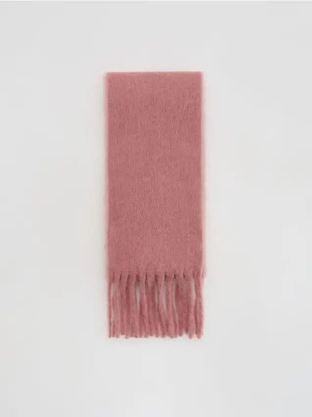 Sciarpa semplice con frange - malva