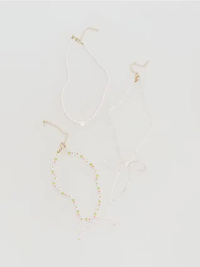 Set di collane con fiocco - rosa