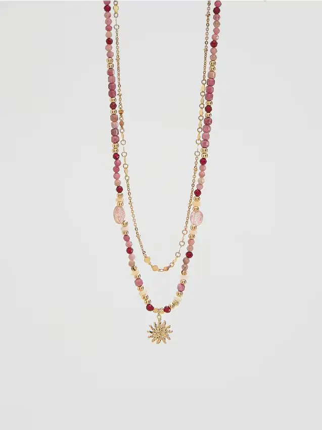 Set di collane con pietre naturali - multicolore