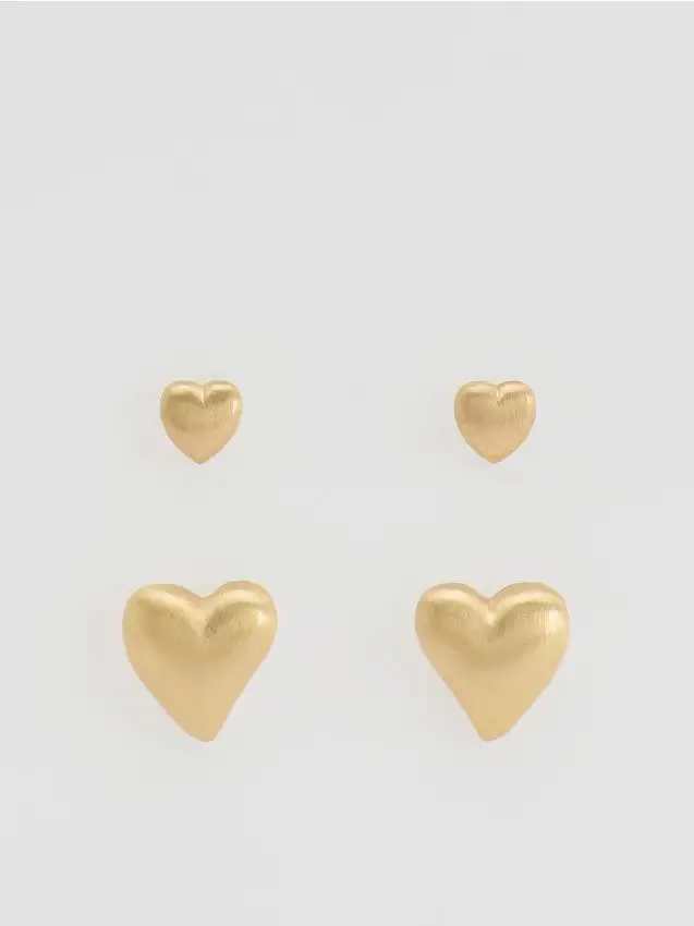 Set di orecchini a forma di cuore - oro
