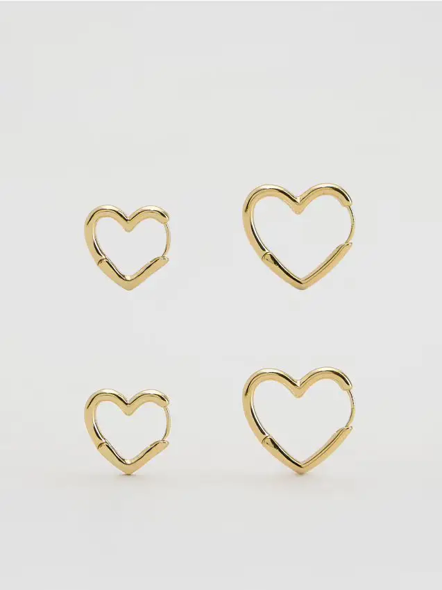 Set di orecchini a forma di cuore - oro