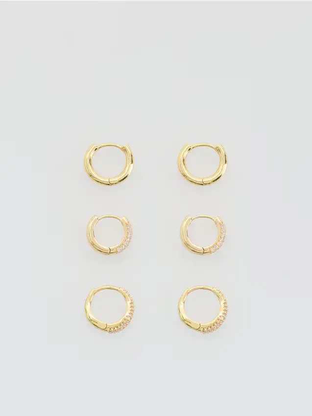 Set di orecchini con zirconi - oro