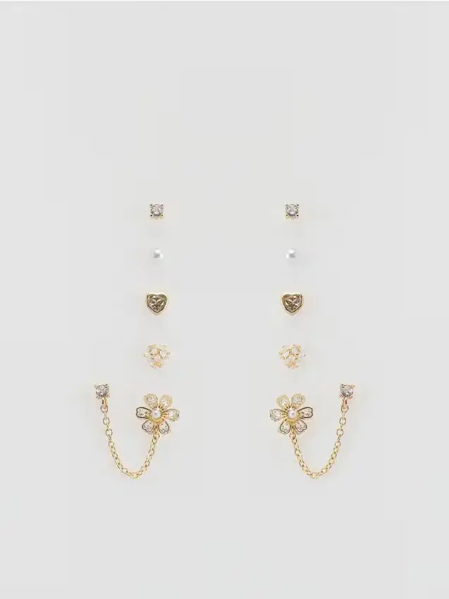 Set di orecchini con zirconi - oro