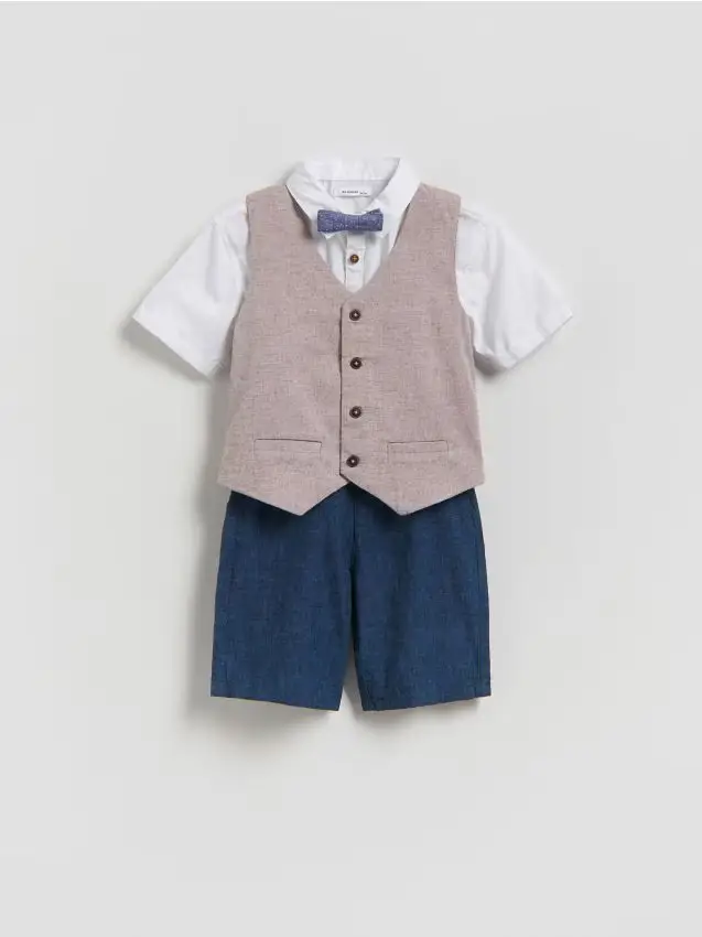 Set elegante con papillon - bianco