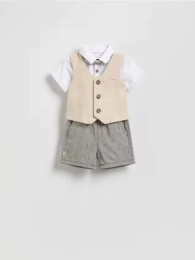 Set elegante con papillon - marrone