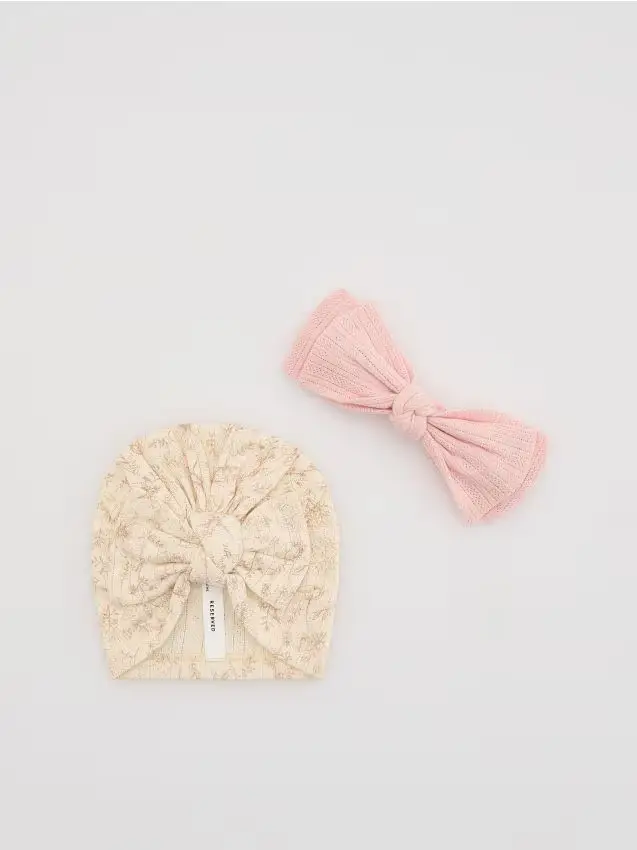 Set fascia e cappello - rosa pastello