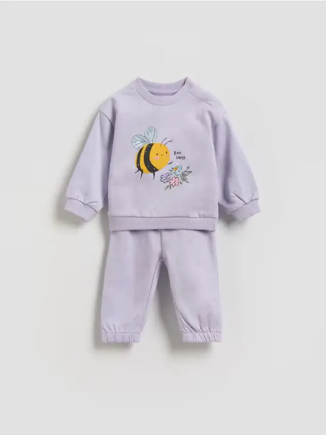 Set in cotone con stampa - lavanda