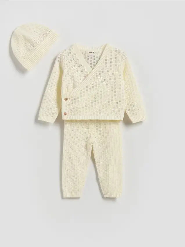 Set in jersey con cappello - panna