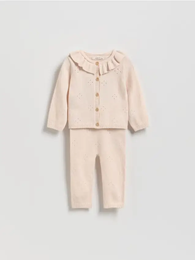 Set in jersey con volant - panna