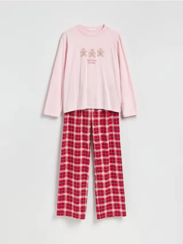 Set pigiama con motivo natalizio - rosso