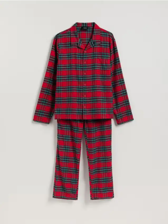 Set pigiama da due pezzi a quadri - rosso