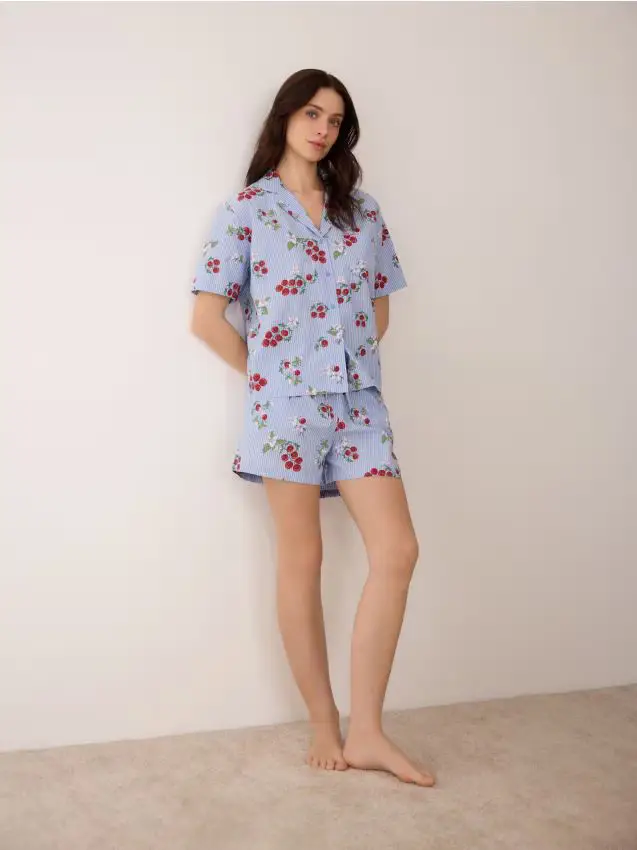 Set pigiama da due pezzi fantasia - blu