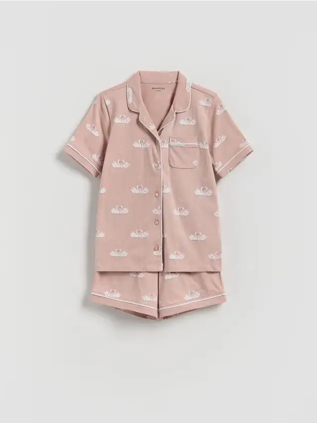 Set pigiama da due pezzi fantasia - rosa cipria