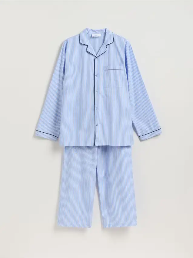 Set pigiama da due pezzi in cotone - azzurro