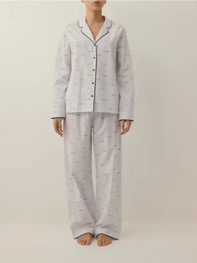 Set pigiama da due pezzi in cotone - blu pallido