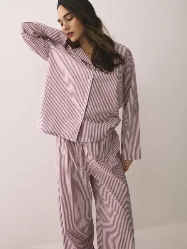 Set pigiama da due pezzi in cotone - viola