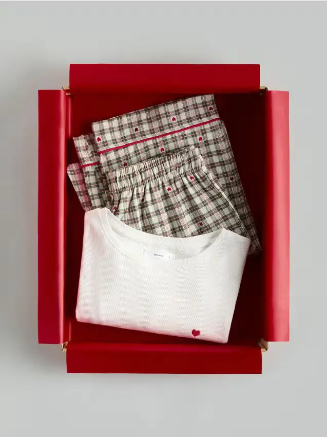 Set pigiama da due pezzi in misto cotone - verde