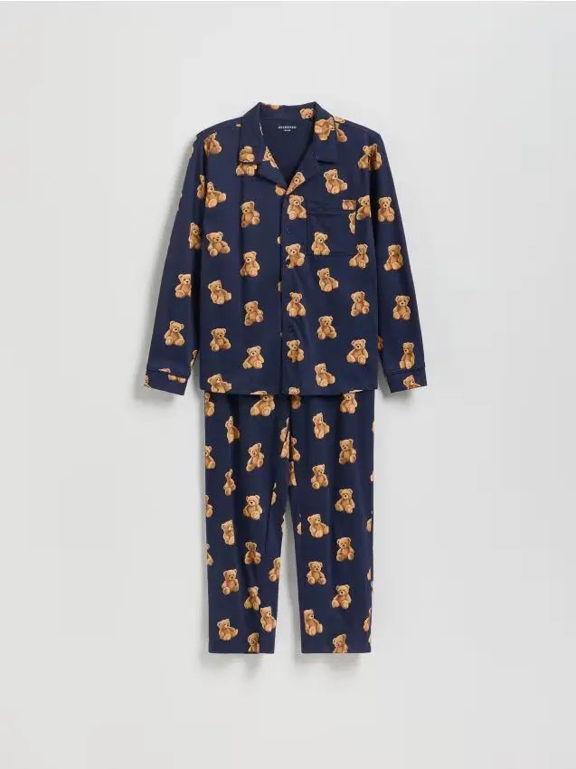 Set pigiama due pezzi stampato - blu scuro