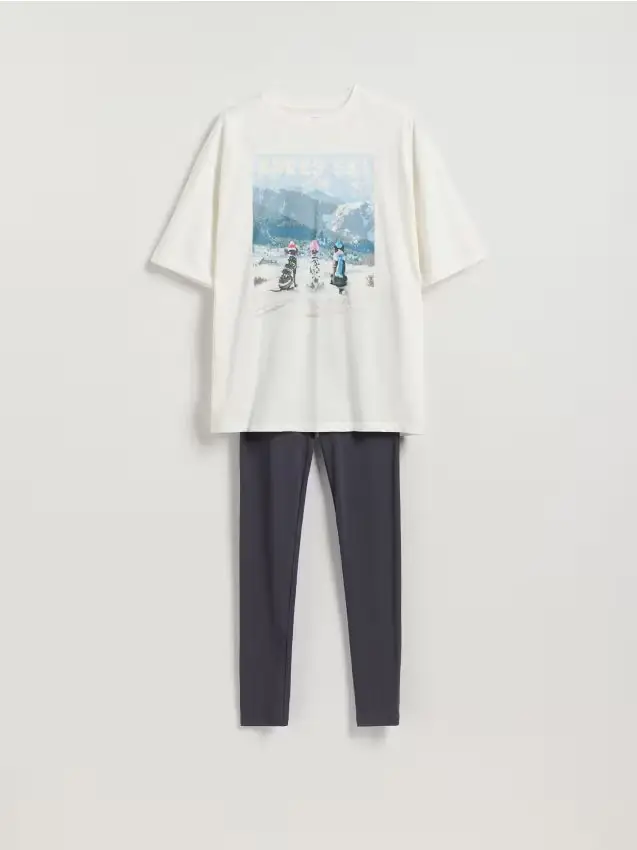 Set pigiama due pezzi stampato - blu scuro