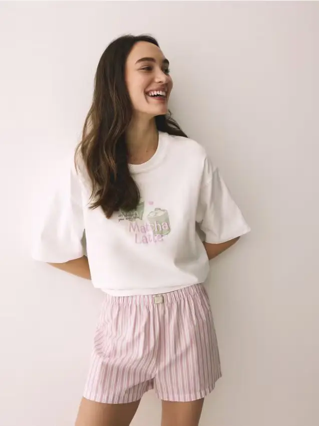 Set pigiama due pezzi stampato - lavanda