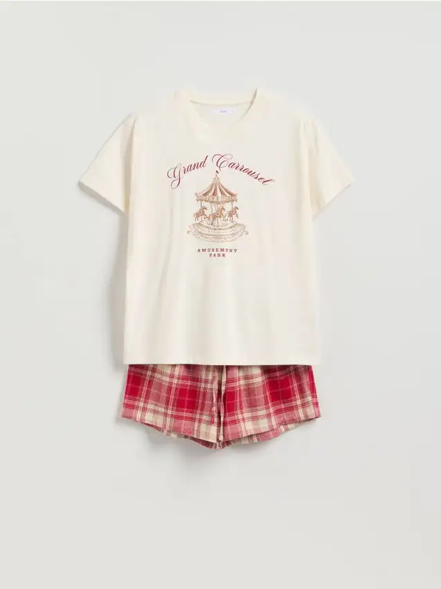 Set pigiama due pezzi stampato - rosso