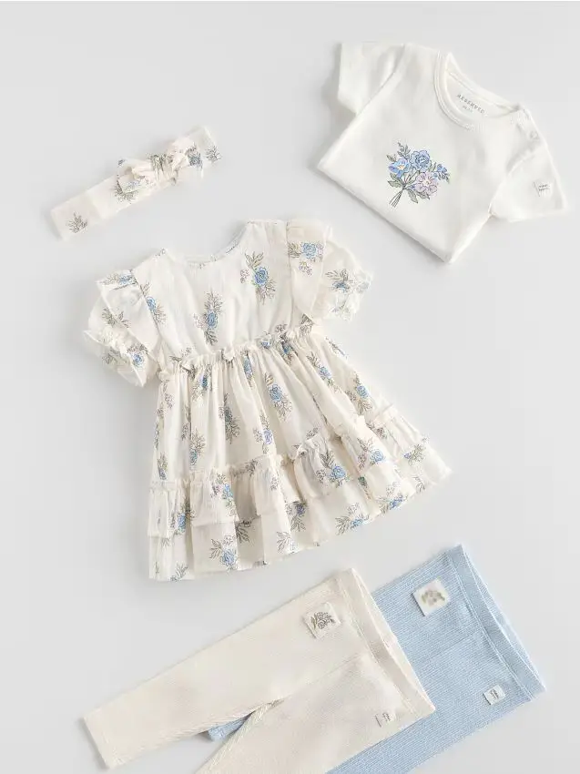 Set vestito e fascia per capelli - panna