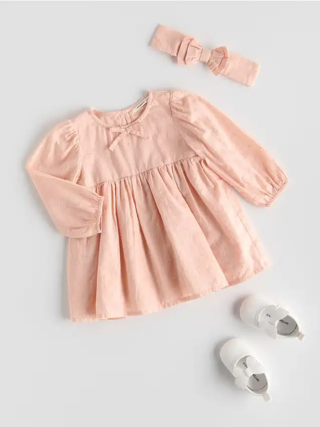 Set vestito e fascia per capelli - rosa cipria