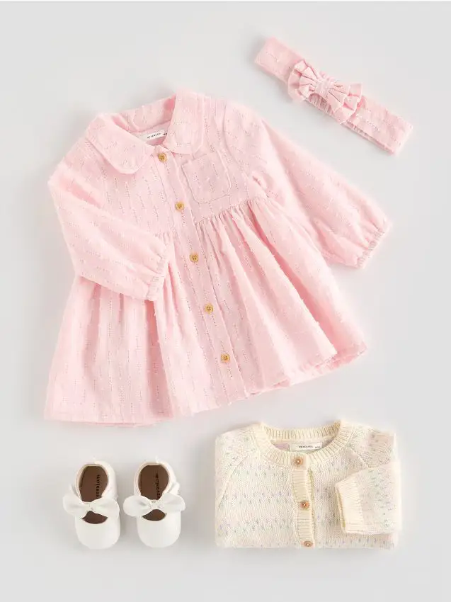 Set vestito e fascia per capelli - rosa pastello